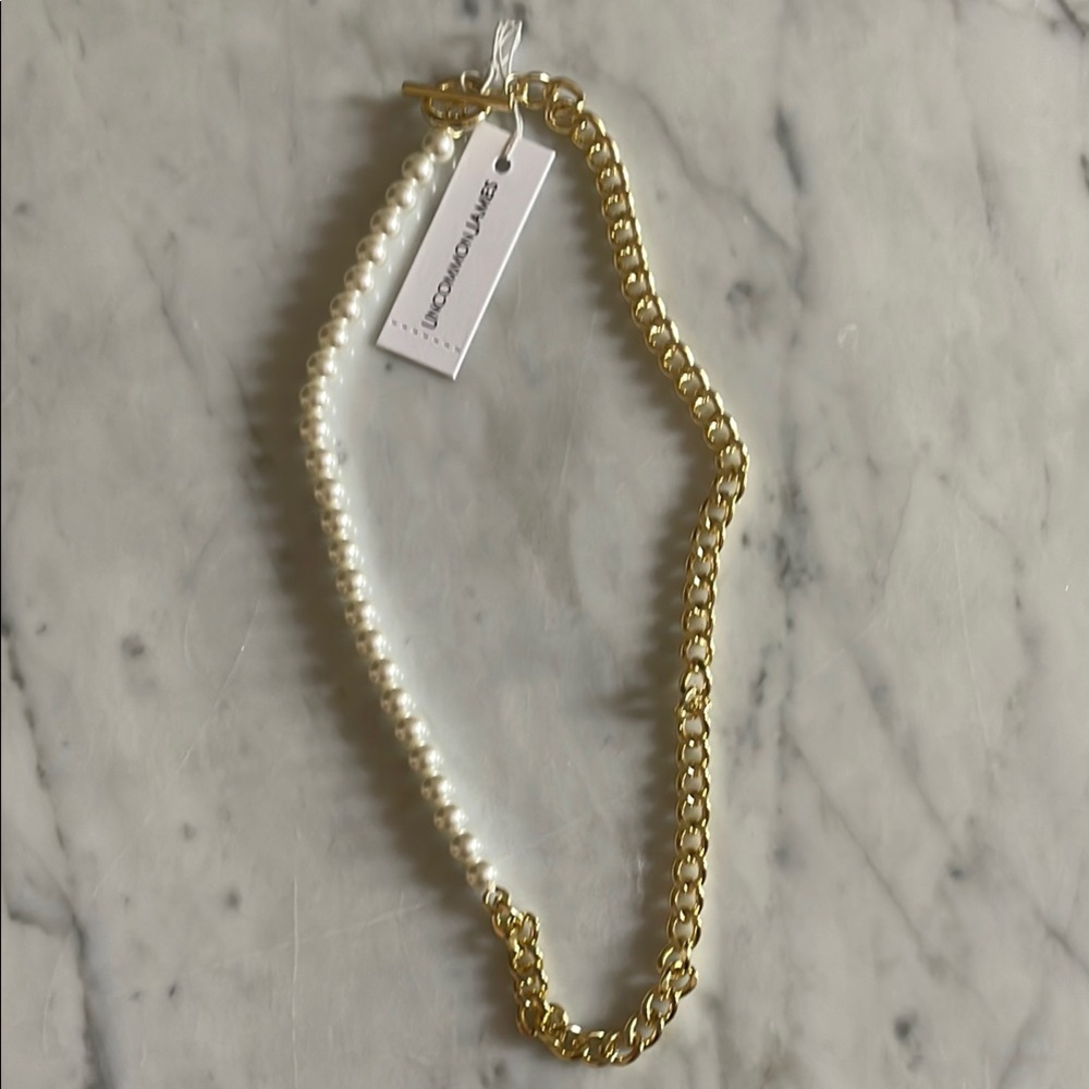 Uncommon James Pearl/gold necklace